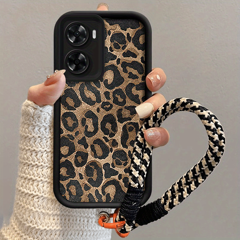 TEMU Leopard Print Phone Cases Sutible For Oppo A57 4g/a57e 4g/a57s 4g/a774g/1 nordn20 Se4g/a77s 4g(multimodel Universal) Lanyard Phone Case Sutible