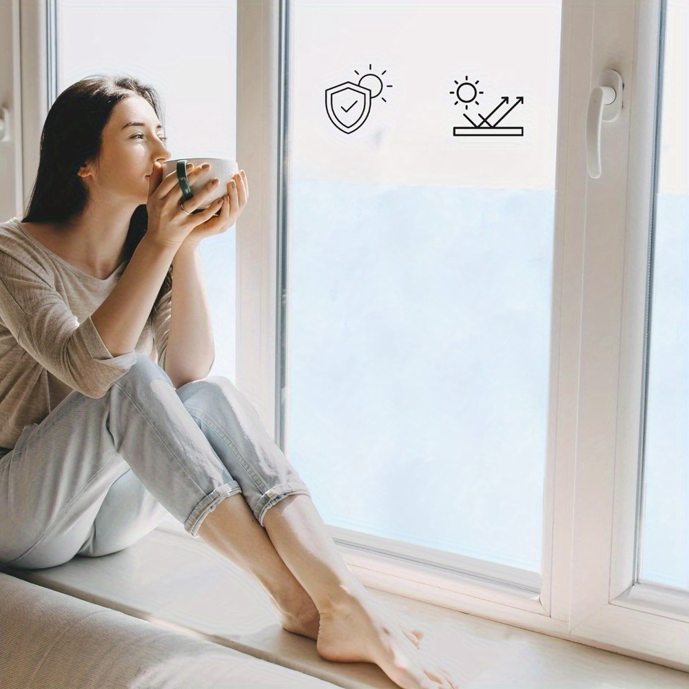 90 X 200cm Window Film, Glass Film, Privacy Film, Window, Removable, Self-adhesive Film, Opaque, Reusable Film, Window Privacy Film For Office, Living