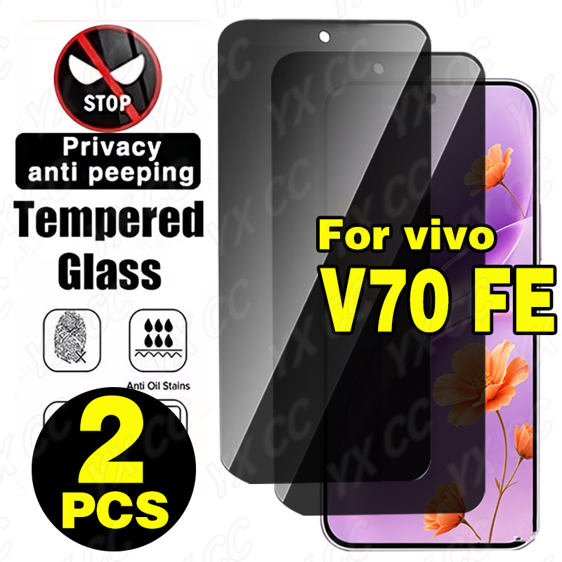 TEMU 2 piezas de película de pantalla de privacidad para Vivo V70 FE, cristal protector de pantalla de privacidad, , protección de privacidad, fácil