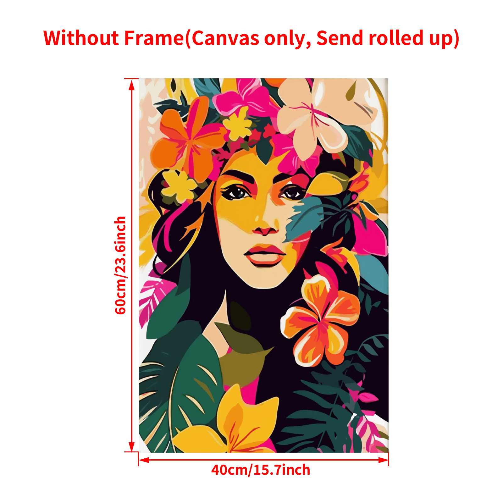 TEMU 1pc Hawaiian Girl Maximalist Hawaii Floral Aloha Retro Modern Polynesian Wall Art Print Poster Ideal Gift Artwork For Bedroom Office Bathroom