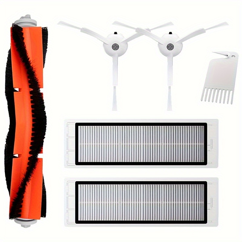 TEMU 5pcs Vacuum Cleaner Spare Parts For Xiaomi And Robot Vacuums, Including Replacement Main And Side Brush Filters For Models 1s, Sdjqr01rr,