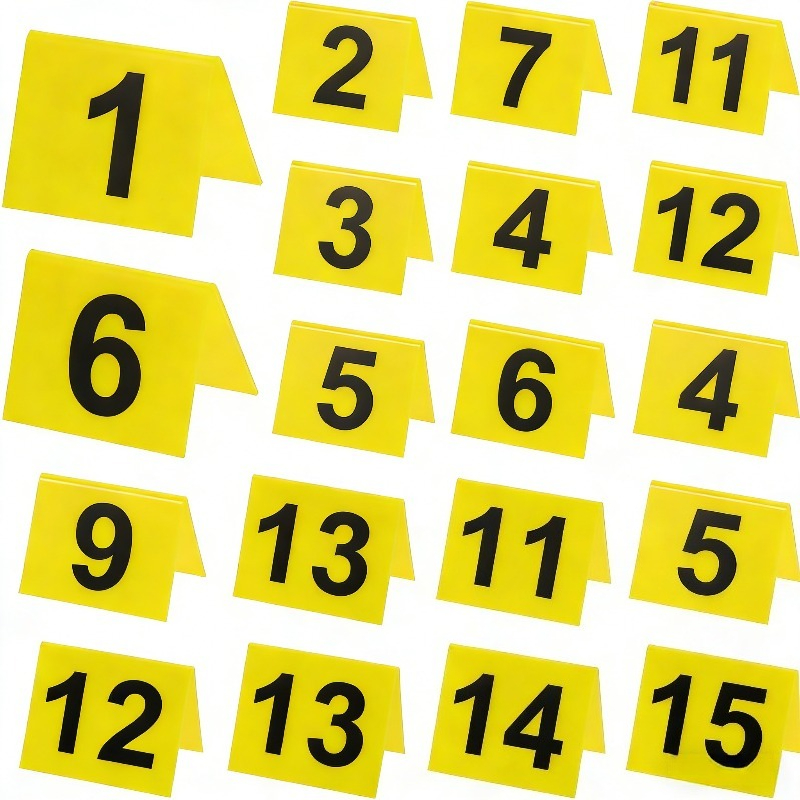 TEMU Etichette segnaprova in plastica 10/15, numerazione per del crimine, cartelli da tavolo multifunzionali, adatte per decorazioni di ristoranti e