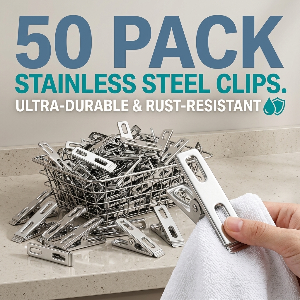 TEMU 50pcs Heavy-duty Stainless Steel Clothespins - Non-slip Rustproof Clips For Laundry, Plants And Projects | Durable Indoor/outdoor Drying Tool,