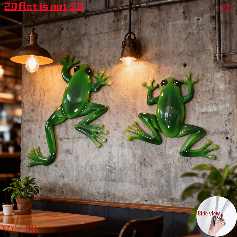 TEMU 2d Flat, 2d Flat Acrylic Frog Wall Hanging, Outdoor Courtyard Garden Fence Decorative Ornament, 2d Non-stereoscopic, 2d Flat halloween Christmas