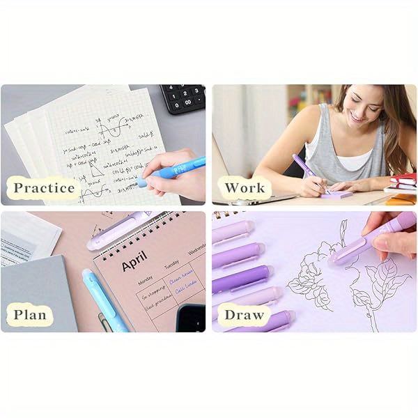18pcs aesthetic retractable erasable gel pens     8 pens 10 refills cartoon smooth writing pen 0 5mm black blue ink pen   supplies purple theme pens set fancy pens for women colored gel pens cute pens for erase able pen study tools school stationery fancy stationery aesthetic design fine tip pen erasable ink gel pen set   creative writers students Product details 4