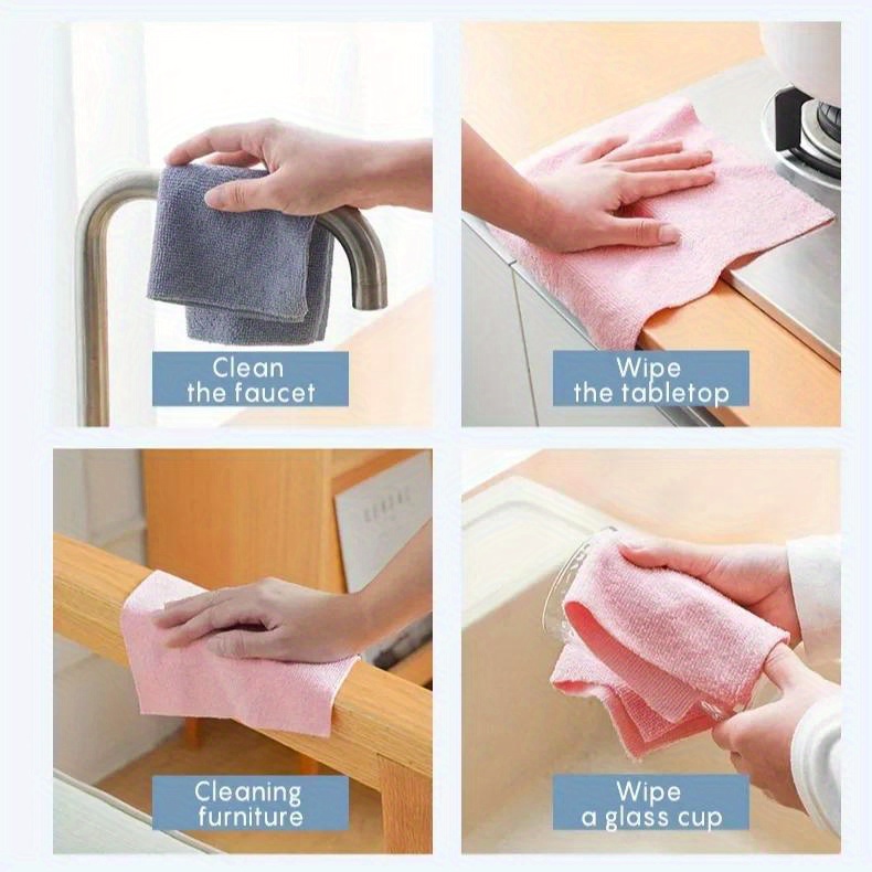 1 roll 20 sheets reusable cleaning wipes microfiber towel rolls household kitchen cloth dish rags wash paper towel replacement canvas for living room bedroom bathroom toilet kitchen woven fabric details 1