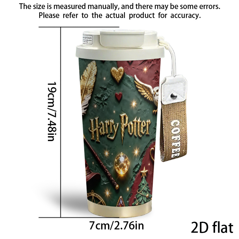 TEMU 2d Flat, 1pc Harry Potter 18oz Cup, Portable Coffee Cup, Hot 12 Hours/cold 24 Hours, Perfect For Office And Outdoor Use, Birthday Gifts For ,