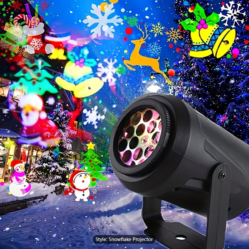 item picture 1pc usb powered christmas projector rotating led stage light festive pattern lighting for holiday ambiance party decorations with multiple patterns suitable for bedroom night lights home theater birthday and festival surprises perfect gift