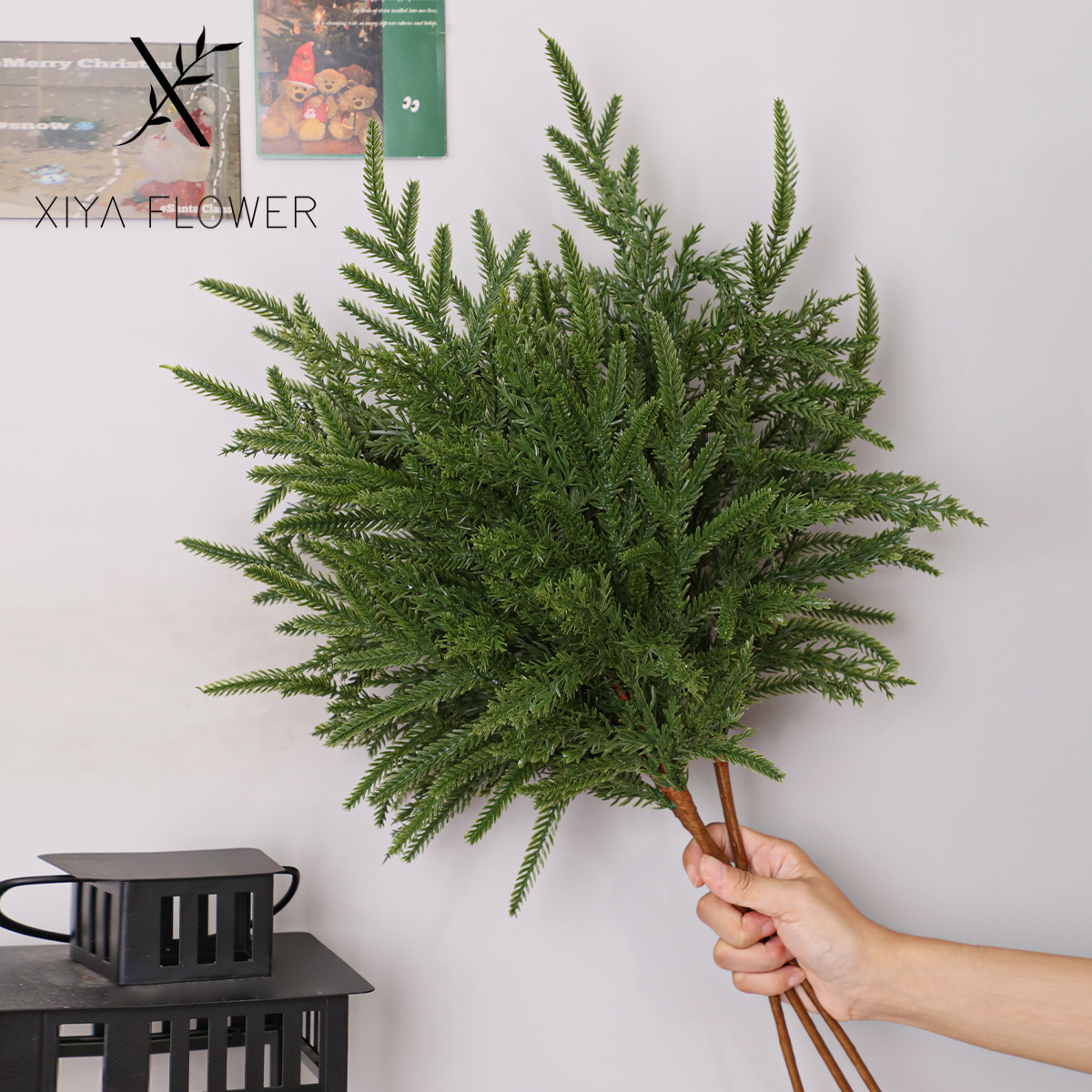 TEMU 3pcs Set Of Artificial Norfolk Cedar Branches, Pe Material Realistic Long Cedar Twigs, Suitable For Decorating Courtyards, Entrances, Dining