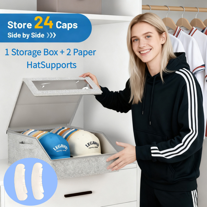 TEMU 3pcs Set (1pc Storage Box And 2pcs Stands) Large Capacity Baseball Storage Box, Space-saving Design, Convenient For Storage And Organization.