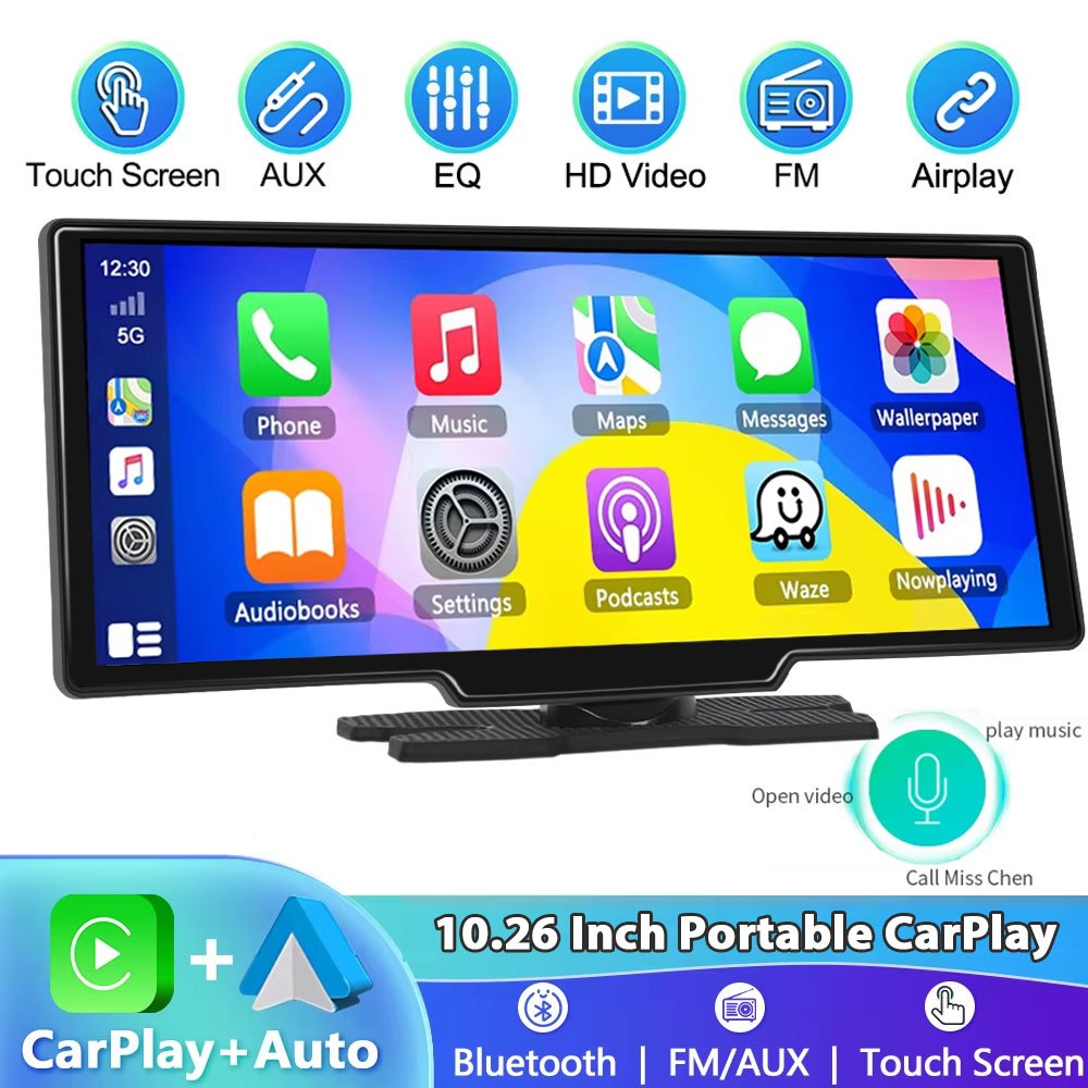 10,26-palčni brezžični prenosni zaslon Carplay za - Carplay in Auto zaslonski stereo, brezžični, , FM, AUX, GPS navigacija
