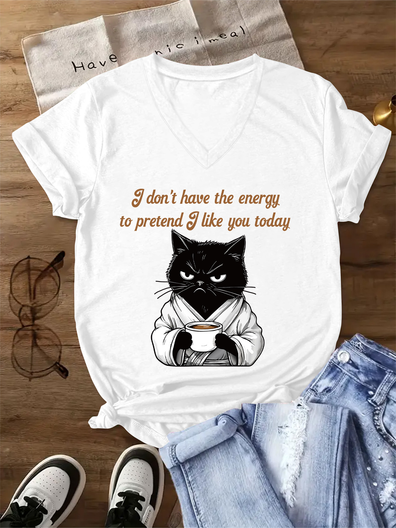 006 womens casual v neck short sleeve t shirt     tee personalized text design daily versatile  