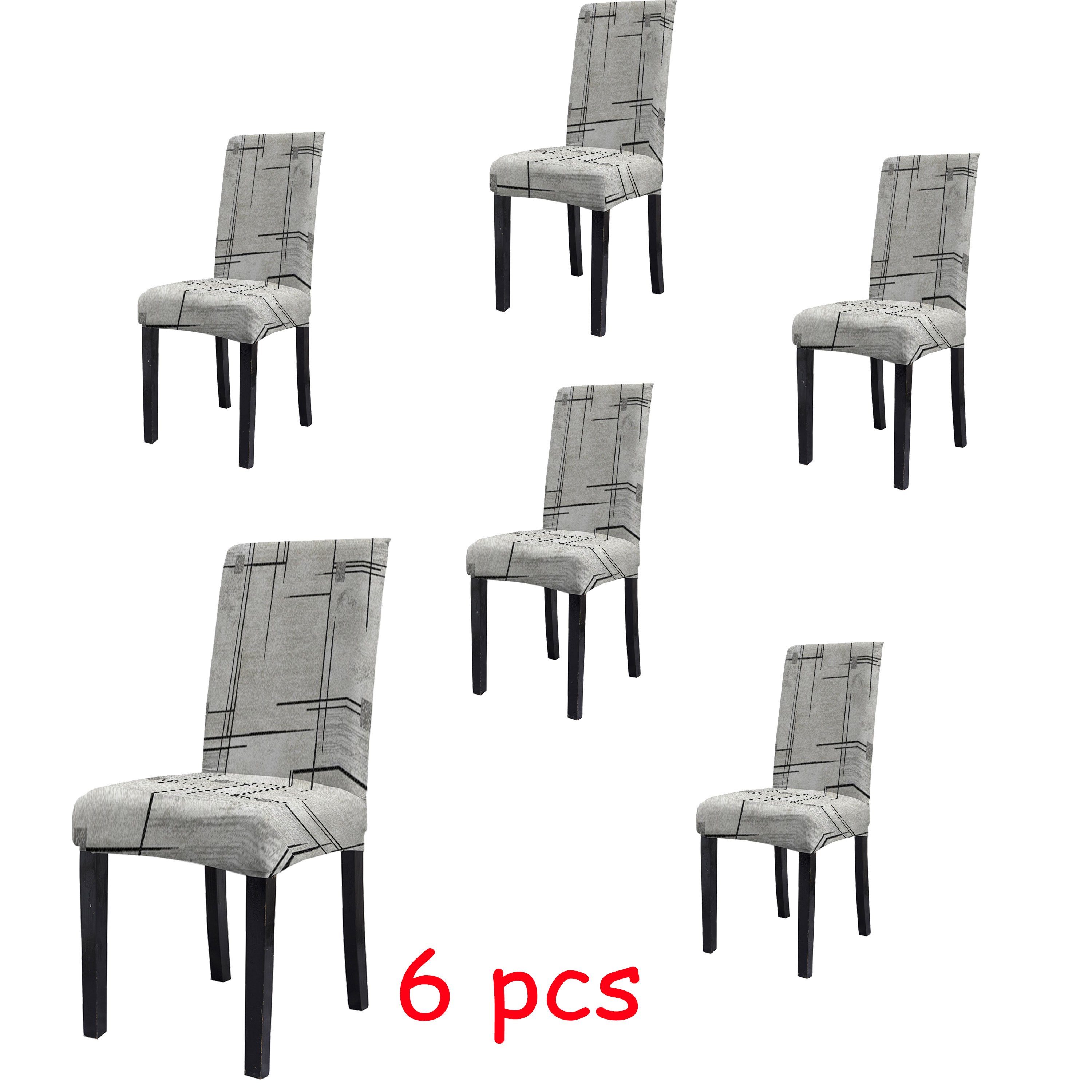 TEMU 2/4/6pcs Minimalist Geometric Grey Chair Covers. Durable And Machine Washable Without Deformation. Elastic And . Fully Covers And Hides Old