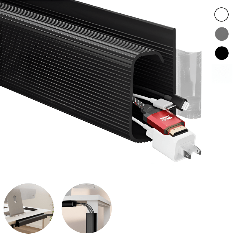 2 pack self adhensive under desk cable tray pvc invisible cable management tray length 40cm 15 7inches cable organizer   backed non penetrating cable storage suitable for multi line storage of monitors hosts