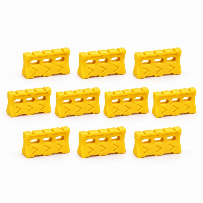 TEMU 10pcs Road Barrier Set, Scale Traffic Accessories, Miniature Construction Scene Props, Die-cast Car Diorama Decorations, Tabletop Display Model