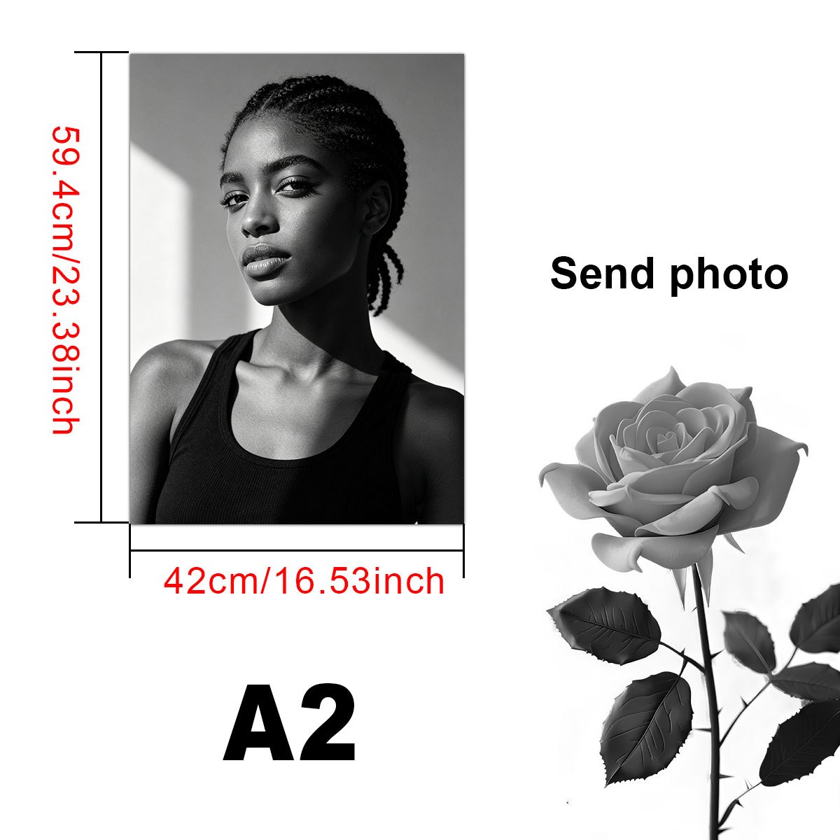 TEMU 1 affiche plate 2D cadre, photo personnalisée à envoyer, cadeau de Noël personnalisé, affiche publicitaire A4-A3-A2-A1, affiche à imprimé de et