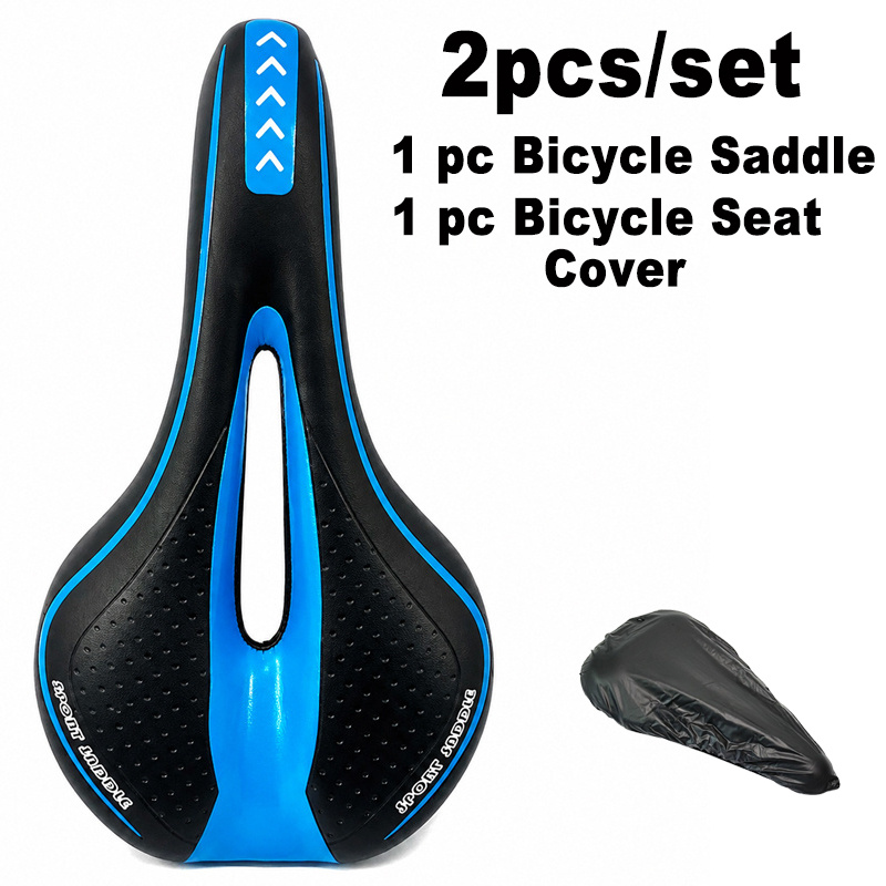 TEMU 1pc Coussin de Vélo en Éponge avec 1pc Housse de Coussin, Unisexe pour Hommes et Femmes, Confortable et Absorbant les Chocs, Coussin de Siège