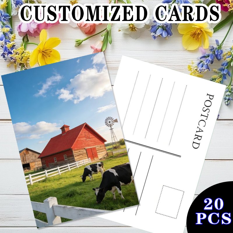TEMU Custom Photo Postcards, 20pcs, Measuring 3.9x5.9 Inches, Postcards, Greeting Card Set, Fun Message Cards, Mailing Cards, Souvenir Postcards,