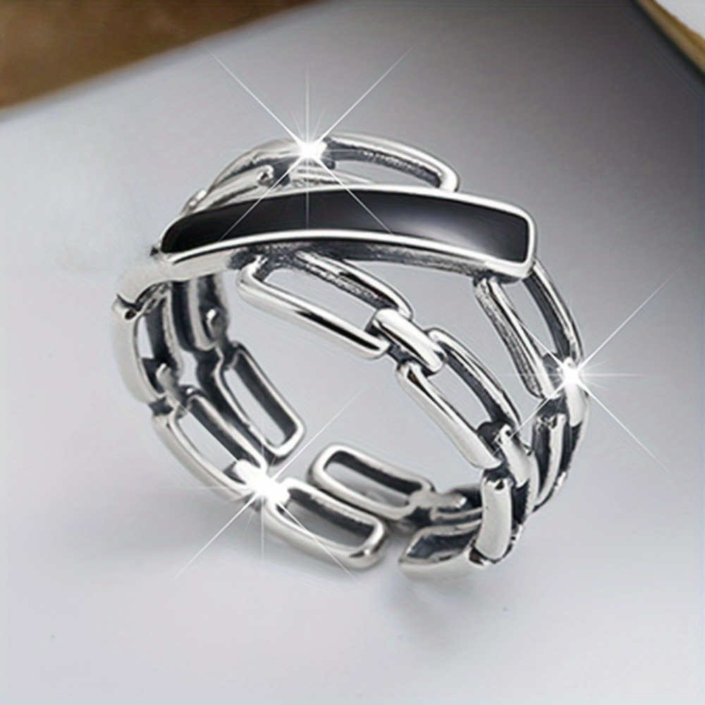 Image of Hollow Resin Open Adjustable Ring, Suitable For - Perfect Gift Idea For Holidays Weddings Parties Banquets Back-to-school Thanksgiving Oktoberfest Mardi Gras Halloween Christmas Black Friday