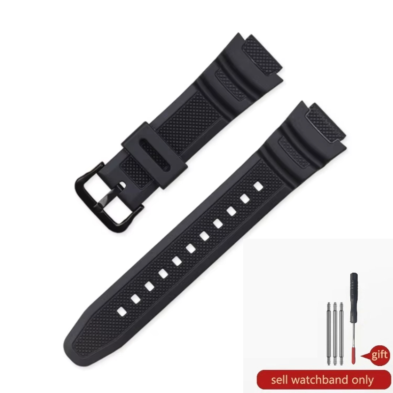 TEMU Correa de reloj de 18 mm compatible con AE-1000, 1200, 1300, AQ-S810, SG-400H, -735H para hombre/Correa de silicona
