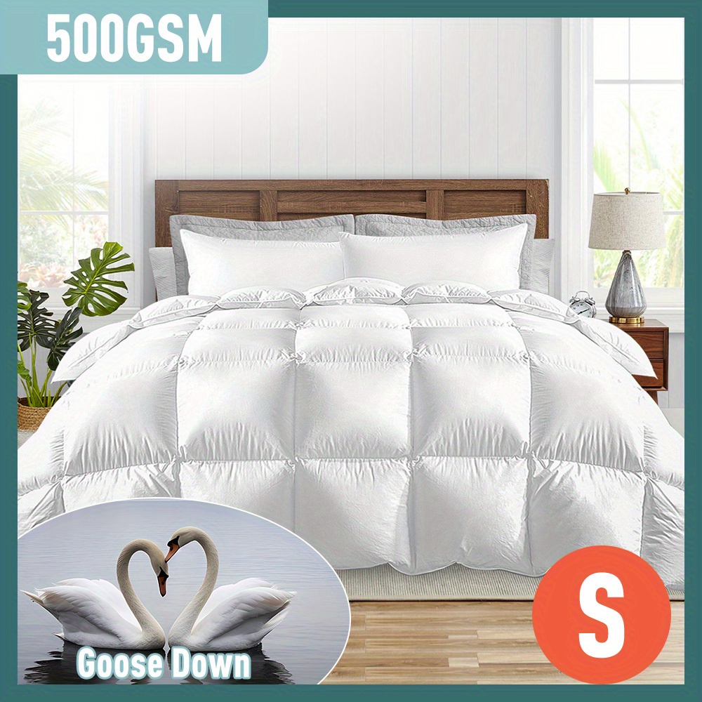 TEMU Goose Down Duvet Quilt 500gsm Duvet Winter Summer Quilt