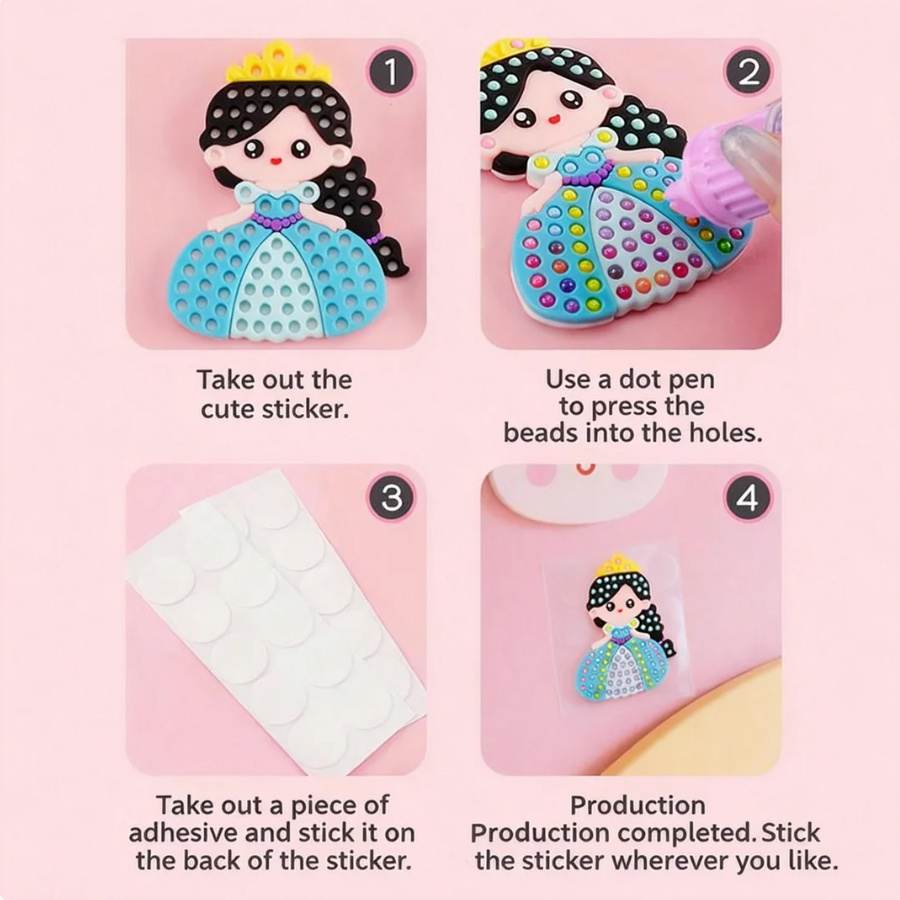 6-Dot Marker Set for Kids, Handmade Coloring Tools with Patterns