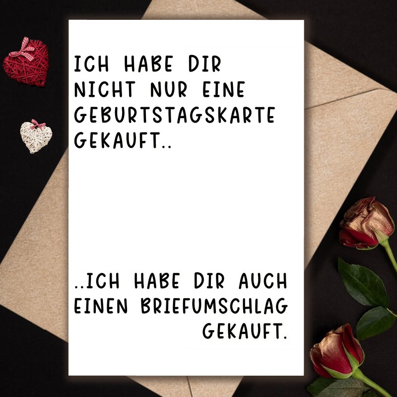 E-shop 1 Stück Lustige Deutsche Geburtstagskarte mit Umschlag, Ideales Geschenk für Freunde, Humorvolle Geburtstagsgrußkarte mit Umschlag, für Jeden