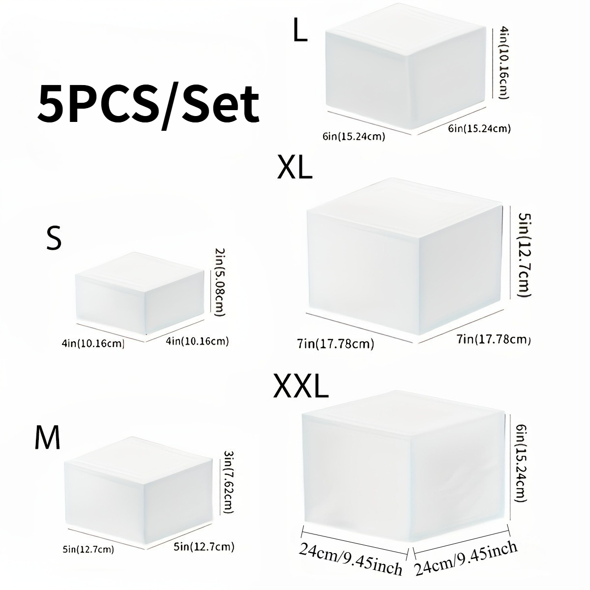 TEMU 5-teiliges Set [S+M+L+XL+XXL] Weißes modernes fünfeckiges Schreibtisch-Aufbewahrungsregal mit horizontalen Ausstellungsboxen, mehrschichtiges