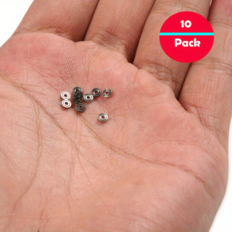 Image of 10 681zz Mini Metal Ball Bearings - 1x1x3mm (0.04x0.04x0.12 Inches) Open Miniature Bearings, Machinery, Durable Metal Structure, , For Industrial And Automotive