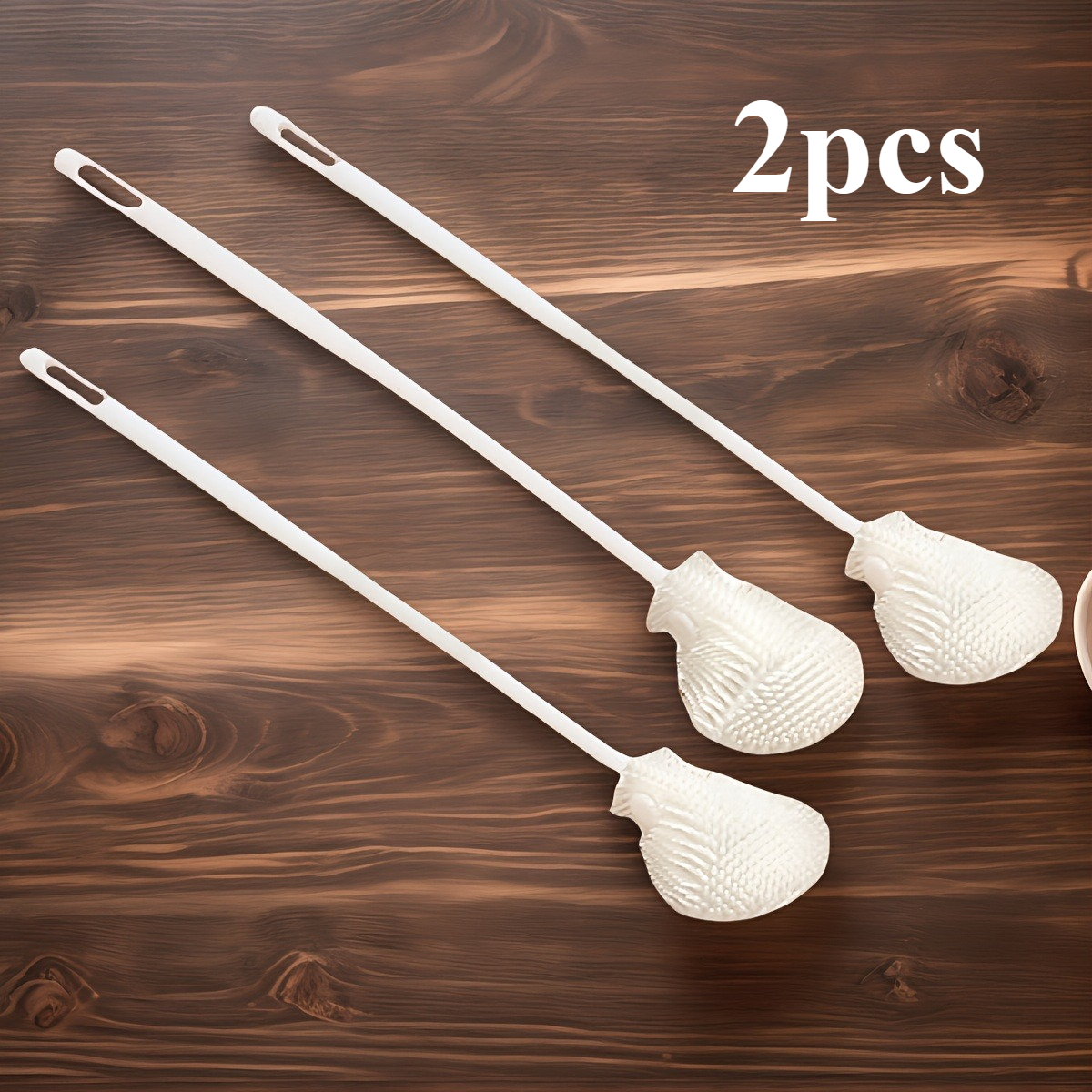TEMU 2pcs, Brosse de nettoyage 360° pour bouteille en silicone, Tête pliable, Portable, Réutilisable, Convient pour le nettoyage des ustensiles de