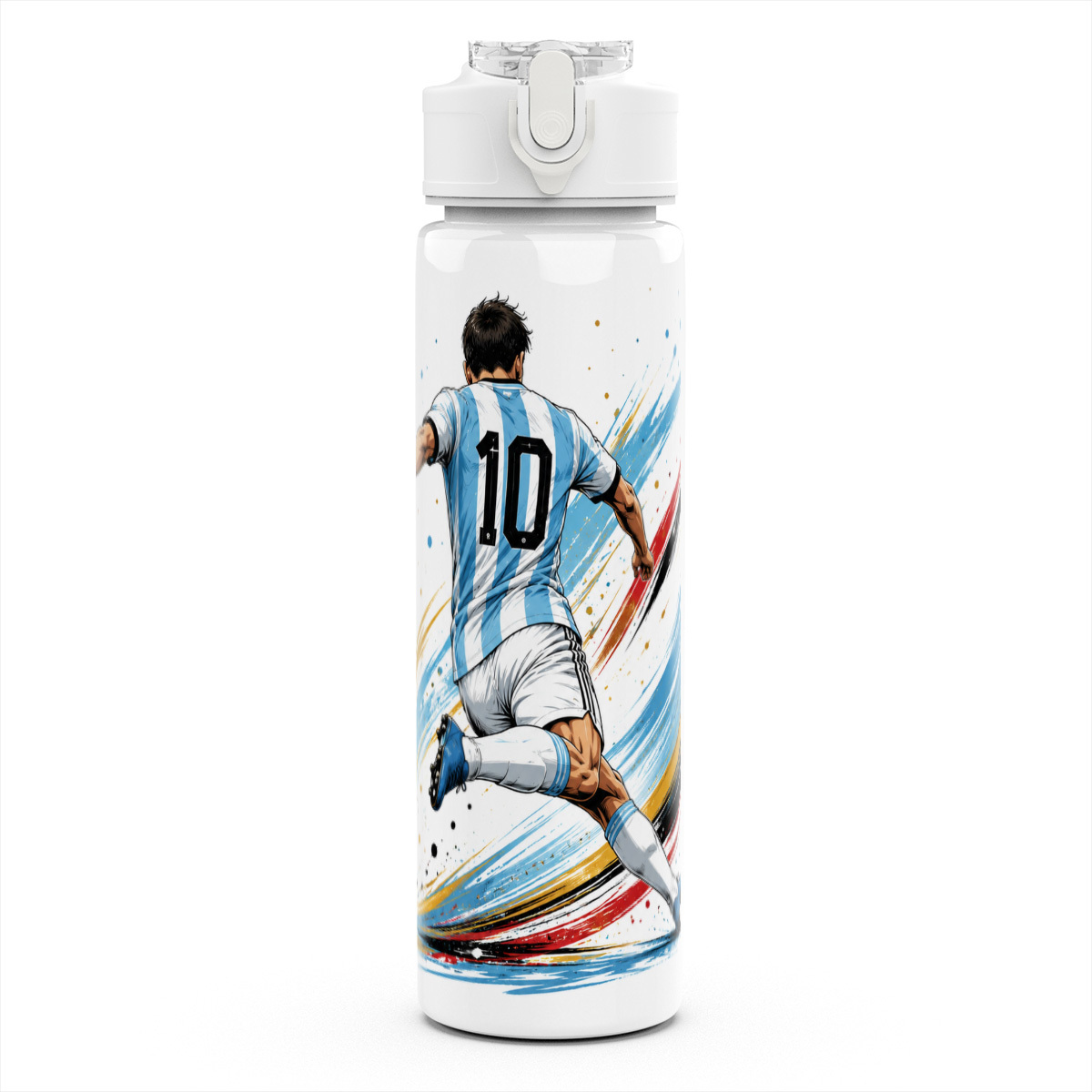 TEMU 1pc Spin 750ml Durable Lightweight Straw Water Bottle, Cute Printed, Leak-proof Reusable Travel Running Cup - Ideal Gift For Graduation Season,