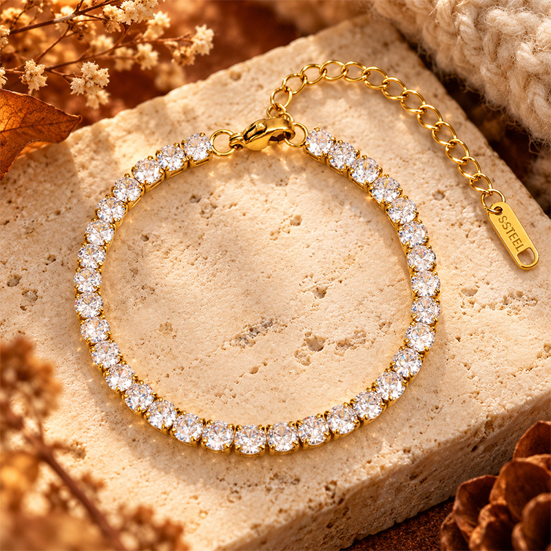 4pc Gentle Shell Stack Jewelry, Golden Hinged Bangles