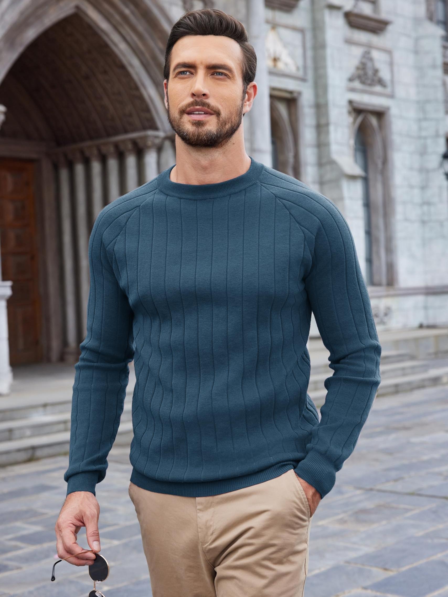 men dress sweater long sleeve crew neck sweater - Temu