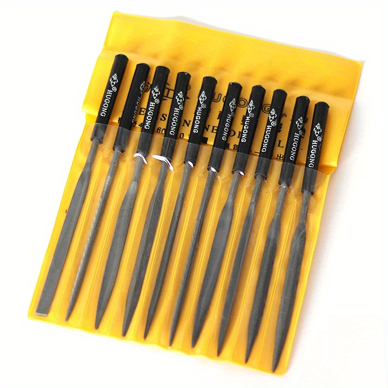 Image of Mini File Set - Precision Craft Files For Polishing And Engraving Small Projects Suitable For Ceramics, Wood, Jewelry With Ergonomic Black Handle, No Charge, Ideal For Fine Tasks