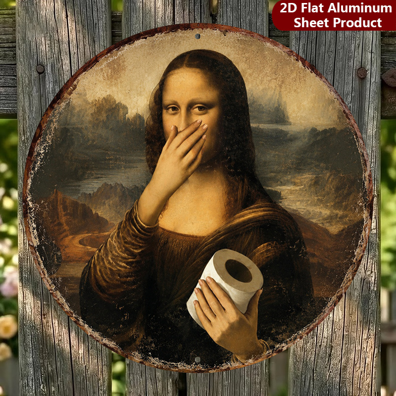 TEMU 2d Flat, 1pc, Parody Decorative Sign Toilet Paper Humor Plaque Renaissance Comedy Home, Porch, Garden, Cafe, Etc, Outdoor Signage | For Metal