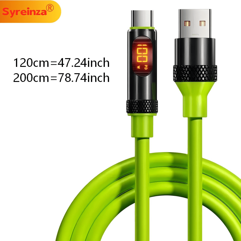 3-Pack 100W 5A Digital Display Fast Charging Cable