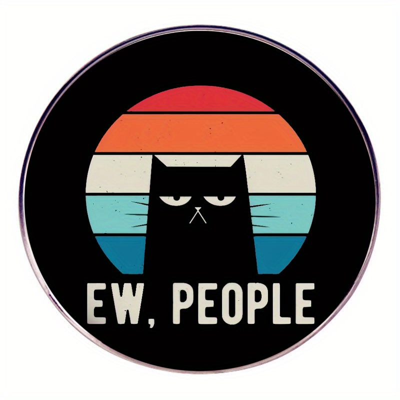 E-shop EW, MENSCHEN - Schwarze Katze Sarkasmus Brosche, Retro-Stil Metalllegierung Abzeichen mit Farbverlauf-Design, Einzigartiges Accessoire für