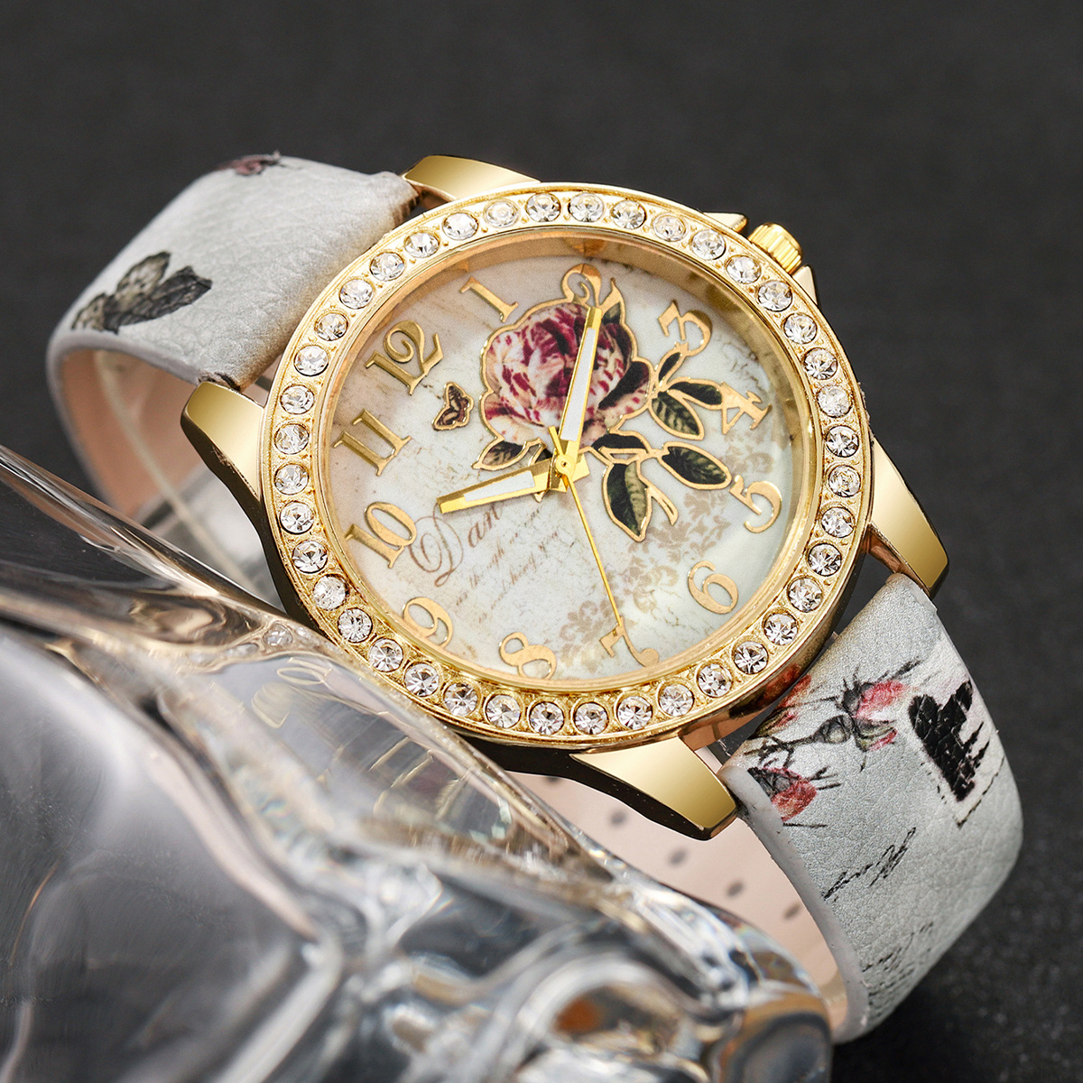 womens fashion casual digital floral dial quartz watch  display picture 3