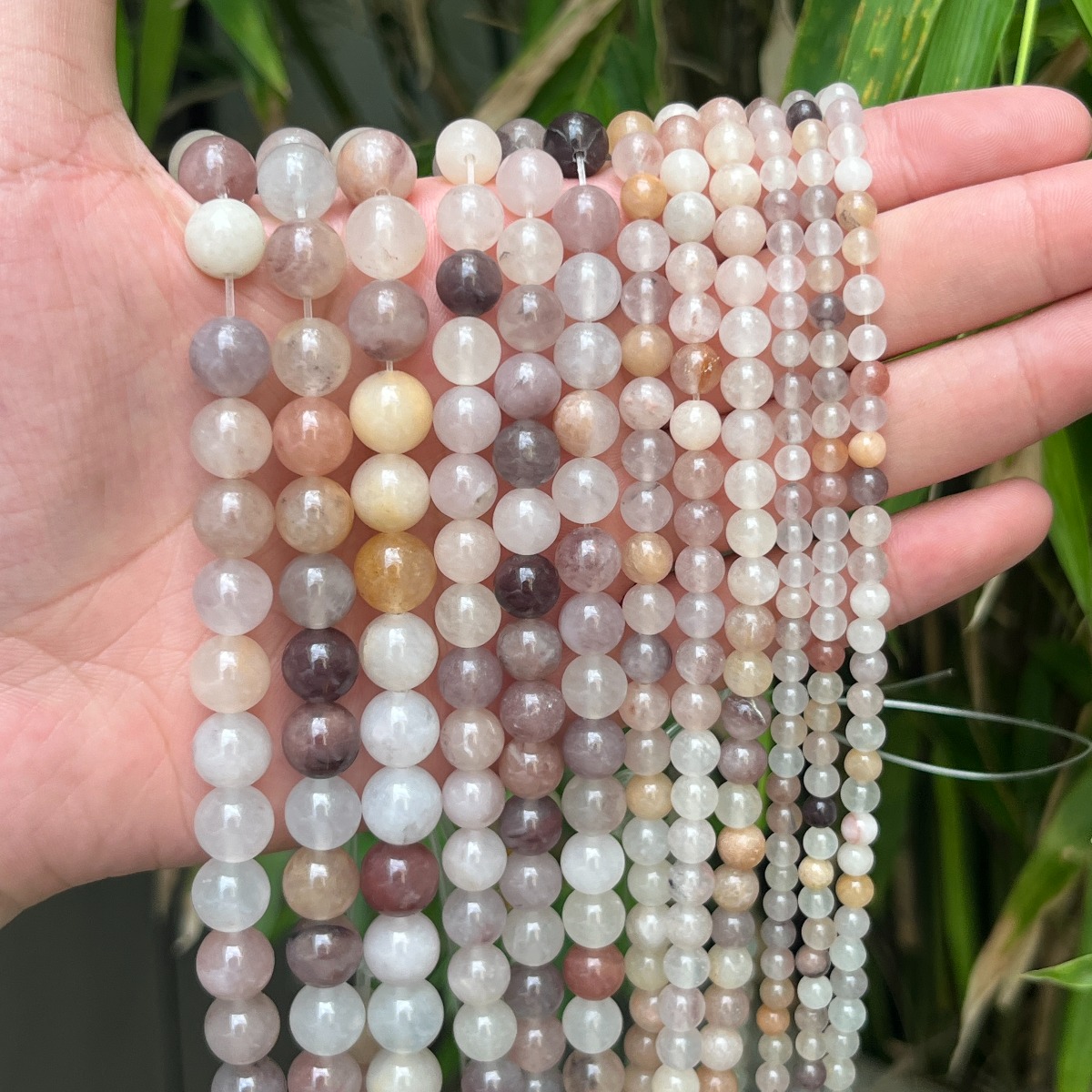 TEMU Violet Quartz Beads, 4, 6, 8, 10, And 12mm Round Beads, Perfect For Making, Bracelets, And Necklaces. Ideal For Craft Enthusiasts And Necklace