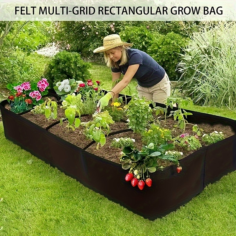 1pc large 8 section elevated garden bed kit   durable weatherproof rectangular planter with ground installation accessories for indoor outdoor use   vegetables and flowers ideal gift for new year valentines day easter