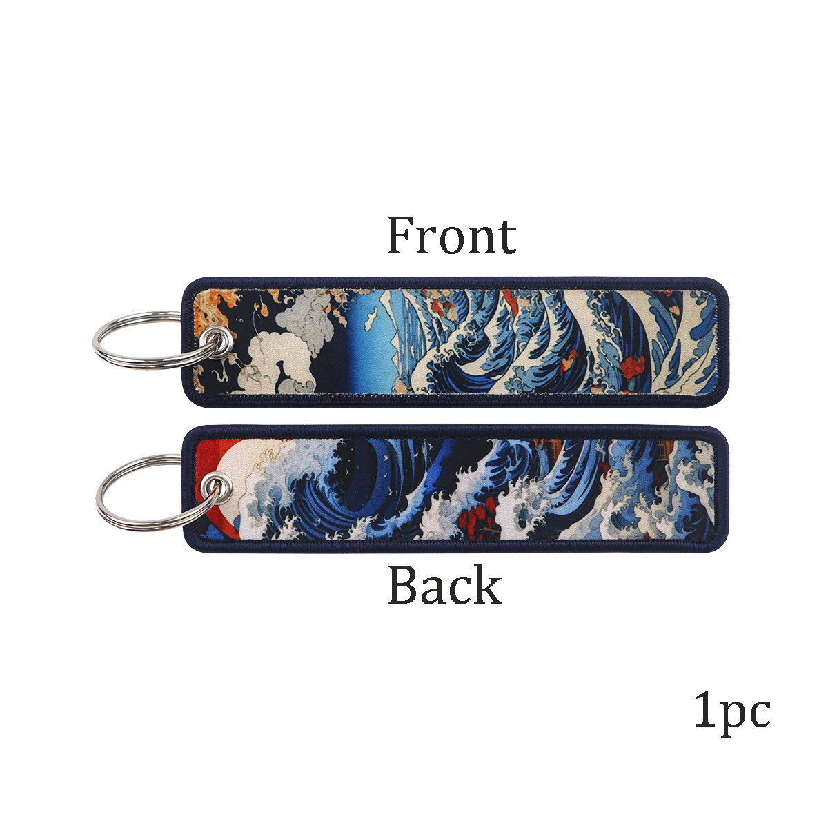 Image of 1pc Embroidered Car Keychains Suitable For , Suitable For Keyring, Embroidery Fob Tag For Keys, Fashion Accessories Gift For, Nautical Jewelry