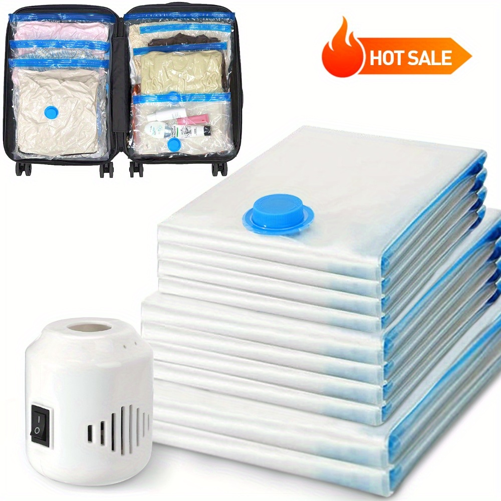 TEMU 10pcs Vacuum Storage Bags - Travel Accessories, Suitable For Travel Use, Portable Storage Bag, Space Saving Compression Bag, Suitable For