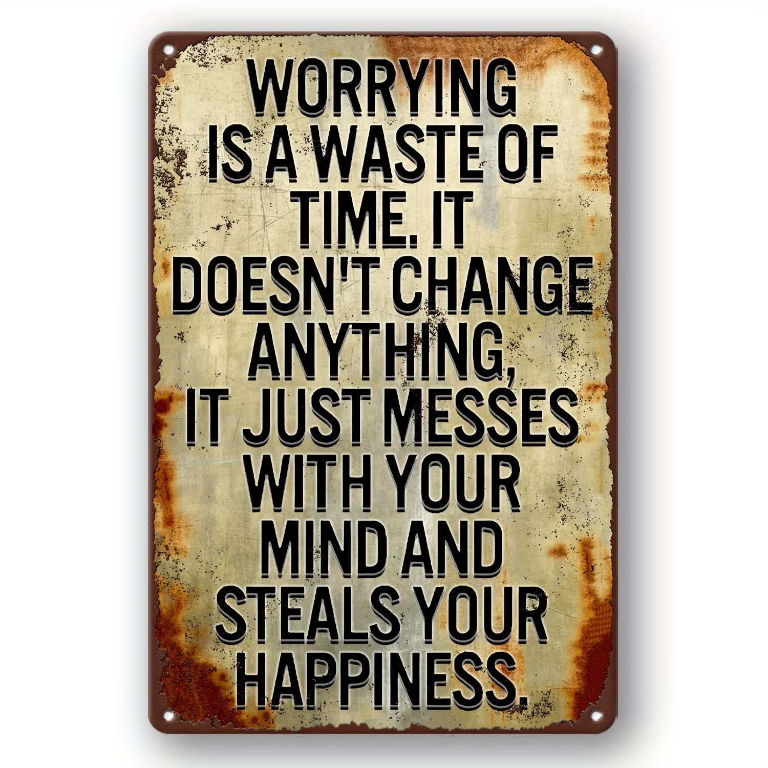 TEMU 1pc Inspirational Quote Metal Tin Sign, 20.32x30.48 Cm, Vintage Rustic Iron Wall Art, Humorous Motivational Plaque For Home, Bar, Cafe, Garage,
