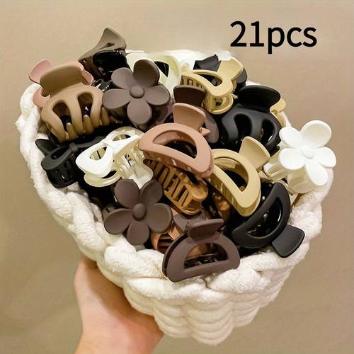21pcs mixed color small hair claw clips easy and suitable for hairstyles diverse styles for daily leisure and going out hawaiian additions womens hair additions beach additions