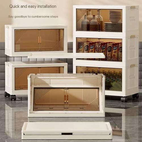 collapsible storage bins with wheels featuring four layers a foldable design and a lid heavy duty organizers are stackable and ideal for saving space in your home closet garage and bedroom