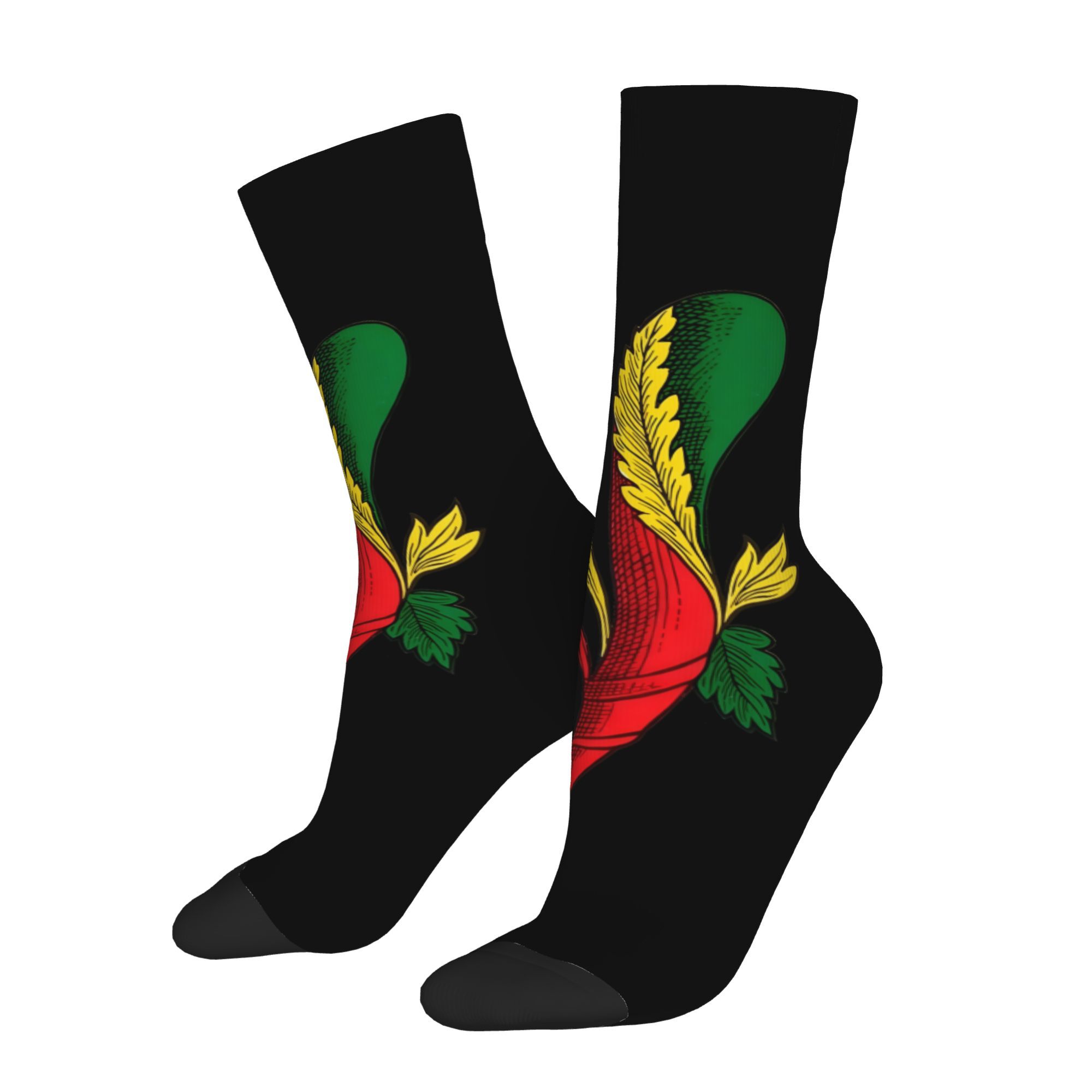TEMU 1 Pair Italian Card Vintage Harajuku Hip Hop Novelty Seamless Crew Crazy Sock