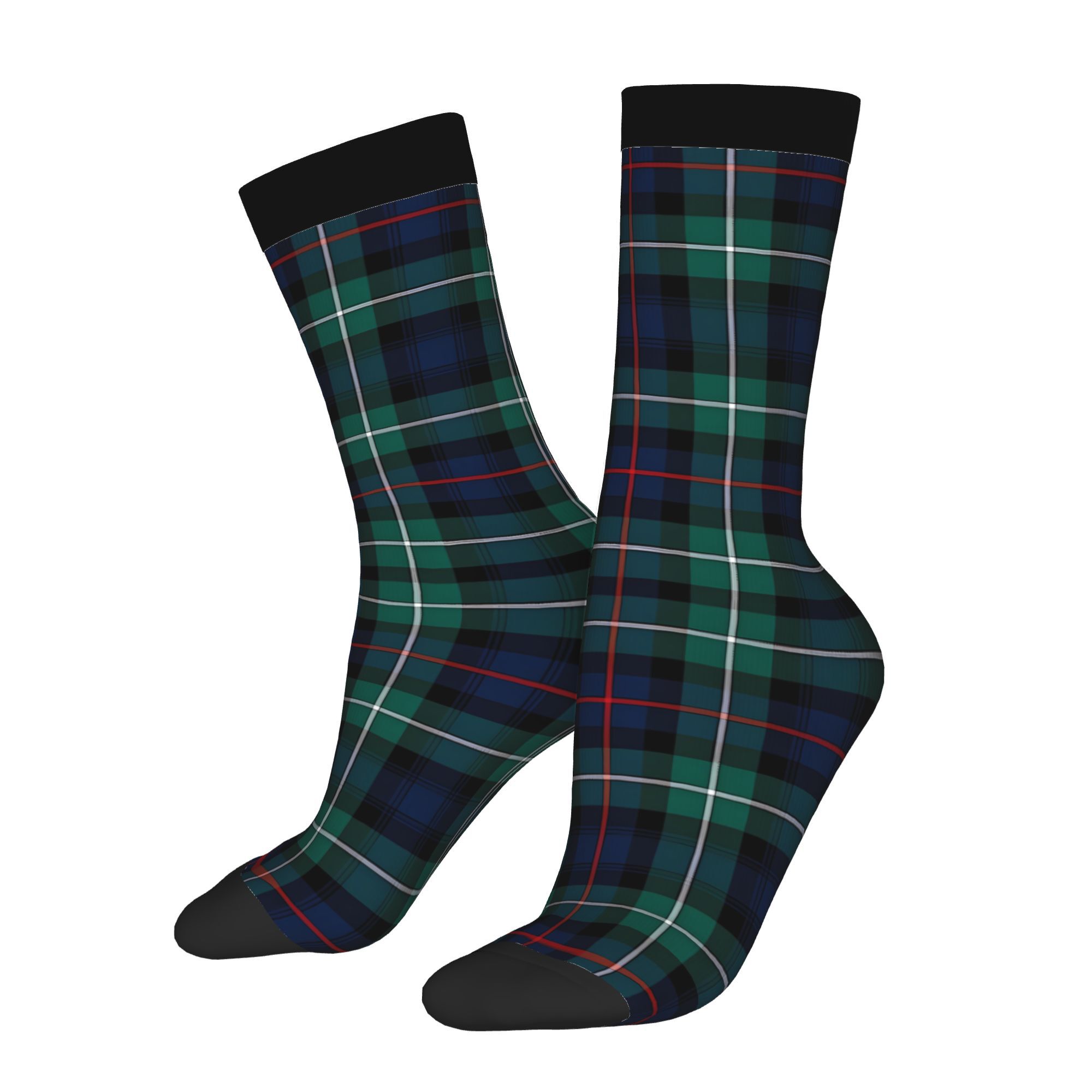 TEMU 2d Print Design Tartan Design Men's Novelty Socks Mid-calf Sock Pattern Prints