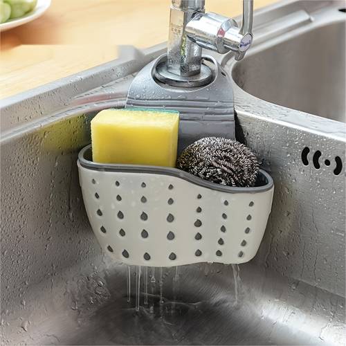 multi compartment sink caddy hanging storage box for sponges brushes soap space saving kitchen organizer