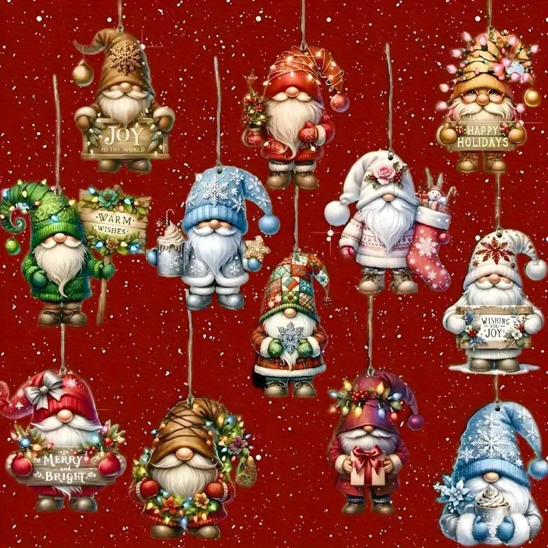 

24pcs Handcrafted Wooden Christmas Ornaments Set - Battery-free, Holiday Decor & Tree Party Supplies,