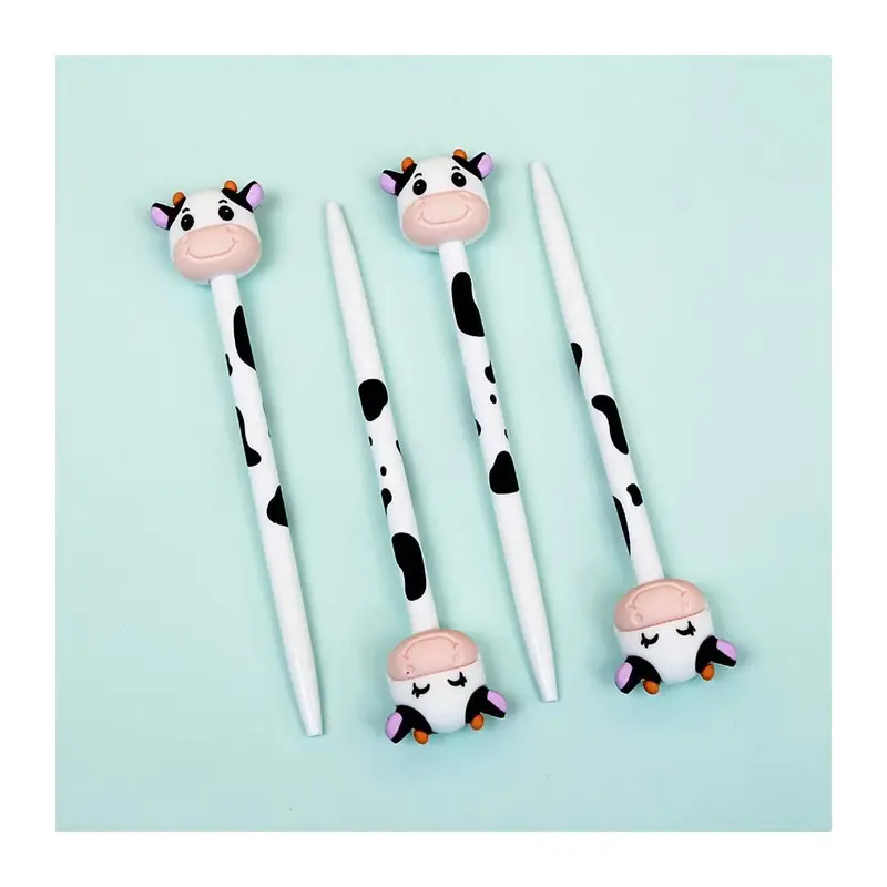 set of 6 retractable gel pens featuring a cute milk cow design, with 0.5mm black gel ink, ideal as promotional gifts for schools and offices. Product details 5